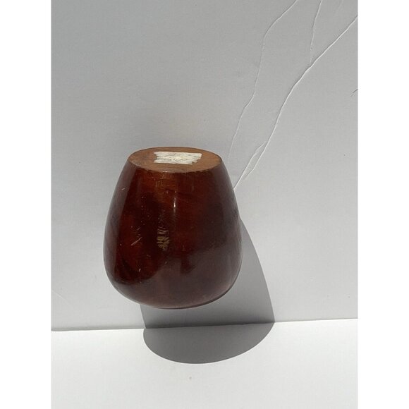 3.75” Petit Carved Wood Vase, Wall Snug Flat Side - Picture 13 of 16